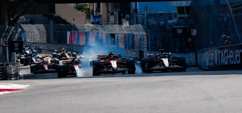 Formula 1 cars racing at the 2026 Monaco Grand Prix